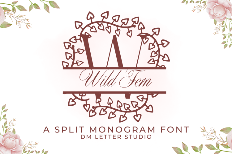 Preview of Wild Fern Split Monogram Font