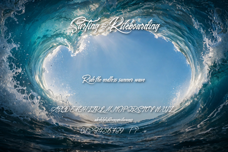 Preview of Surfing & Kiteboarding Font