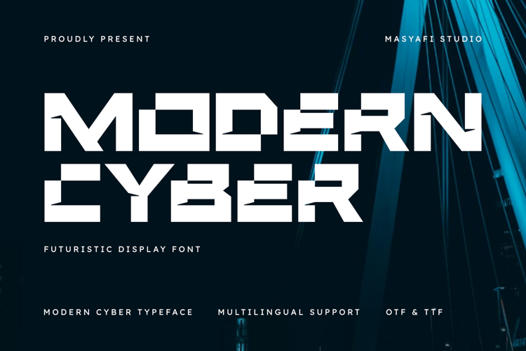 Preview of Modern Cyber Font