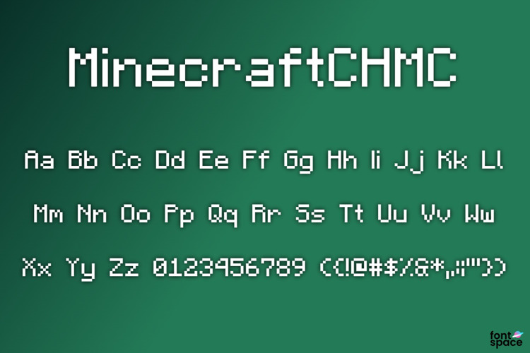 Preview of Minecraft CHMC Font