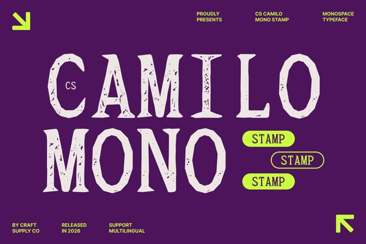Preview of CS Camilo Mono Stamp Font