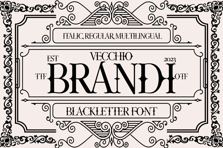 Preview of VECCHIO BRANDI Font