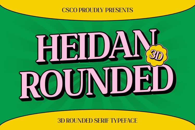 Heidan Rounded 3D Font