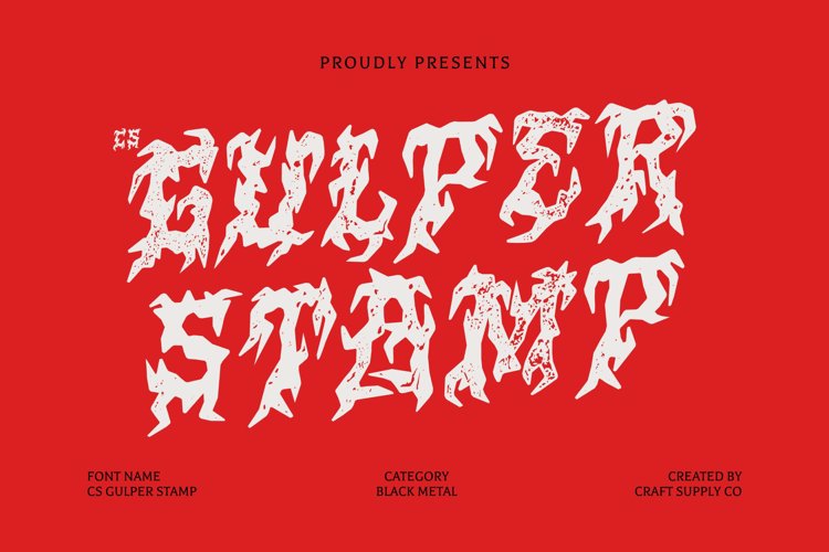 Preview of CS Gulper Stamp Font