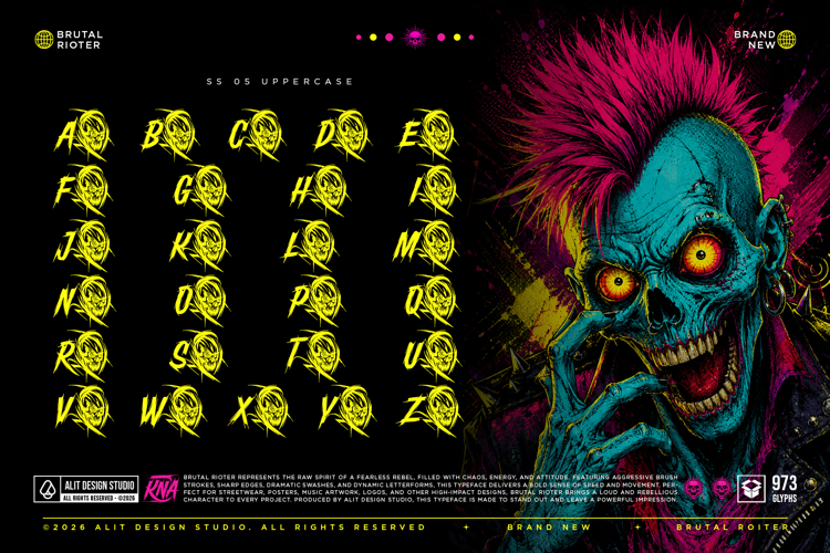 Preview of Brutal Rioter Font