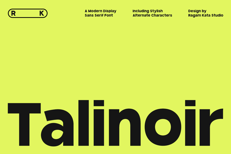 Preview of Talinoir Font
