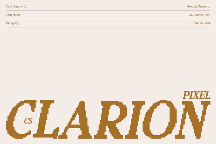 Preview of CS Clarion Pixel Font