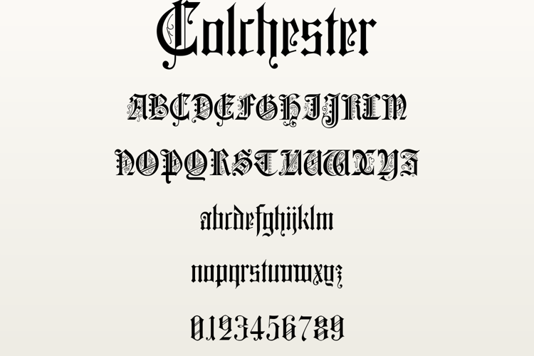 Preview of Colchester Font