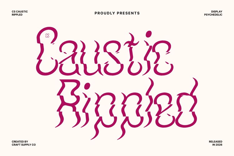 Preview of CS Caustic Rippled Font