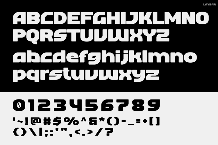 Preview of LAYBAR Font