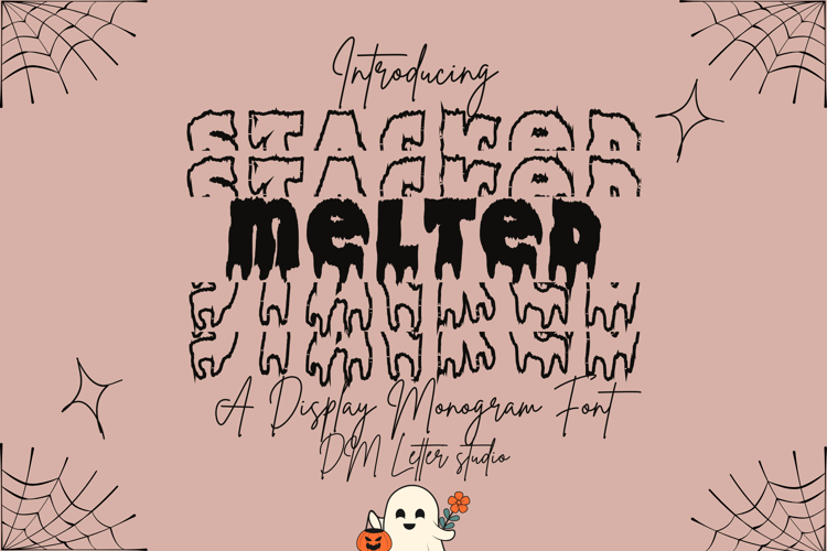 Preview of Melted Stacked Monogram Font
