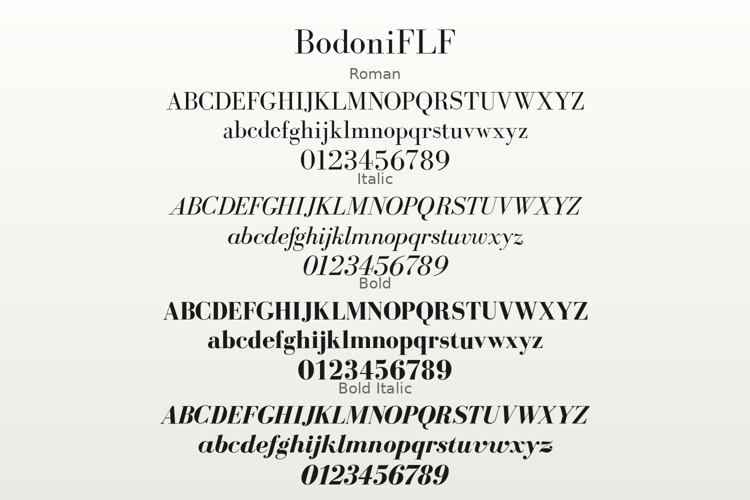 Preview of BodoniFLF Font
