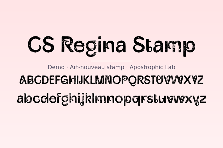Preview of CS Regina Stamp Font