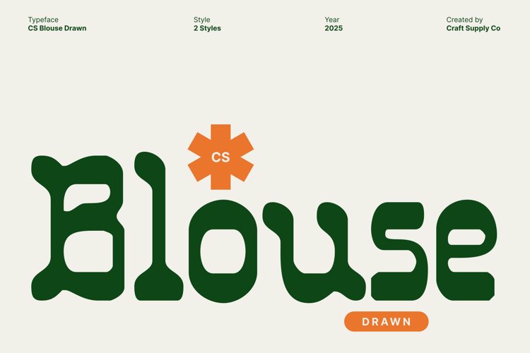 Preview of CS Blouse Drawn Font