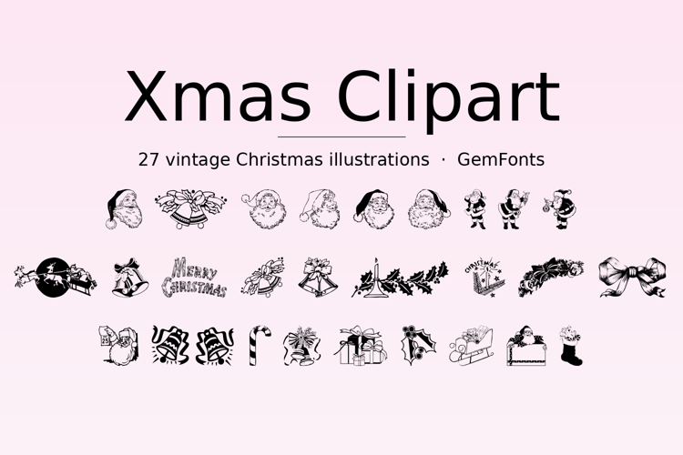 Preview of Xmas Clipart Font