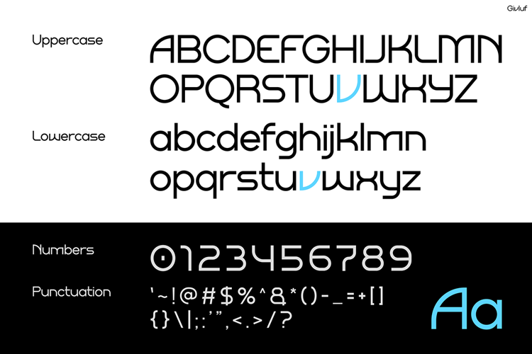 Preview of Givluf Font