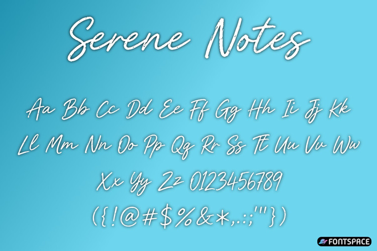 Preview of Serene Notes Font