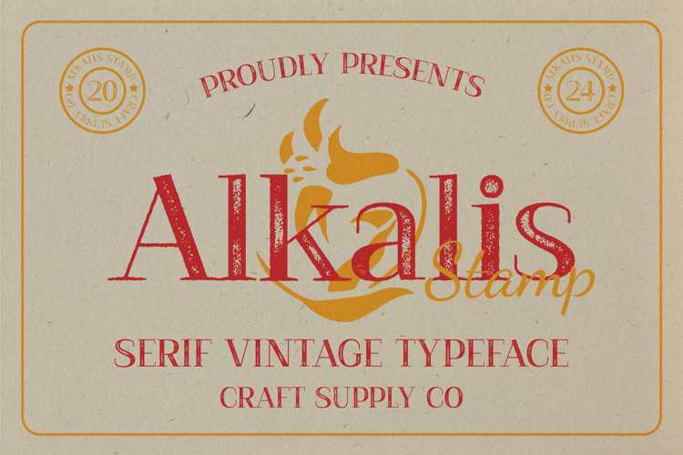 Alkalis Stamp Font