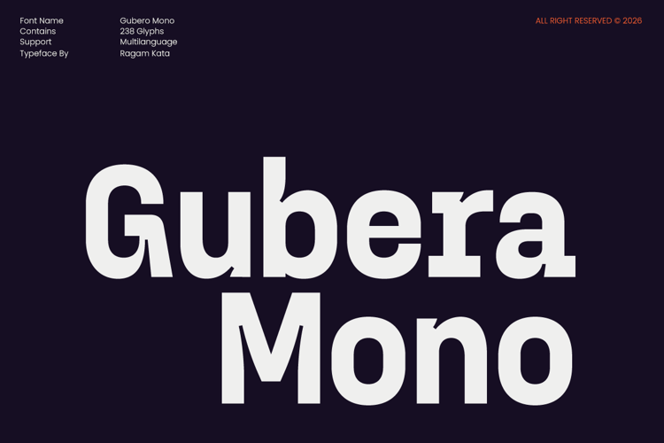 Preview of Gubera Mono Font