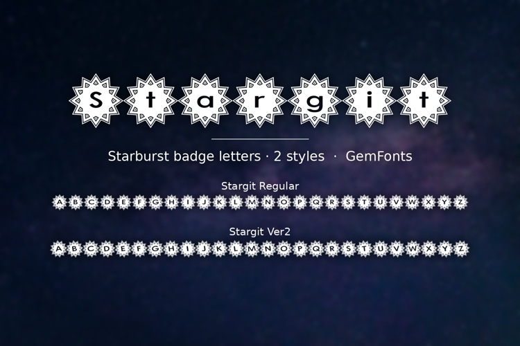 Preview of Stargit Font