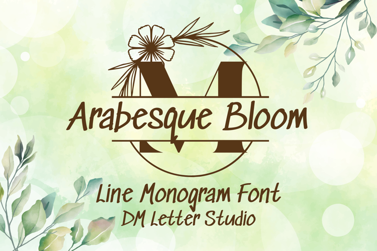 Preview of Arabesque Bloom Split Monogram Font