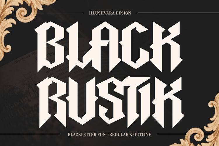 Preview of Black Rustik Font