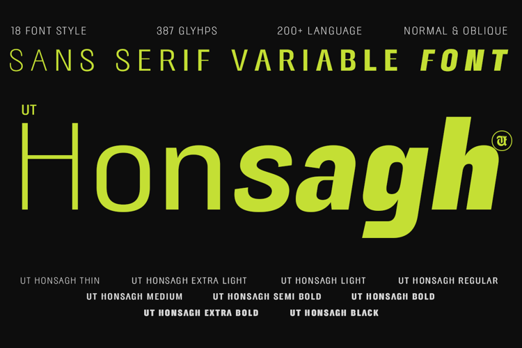 Preview of UT Honsagh Font
