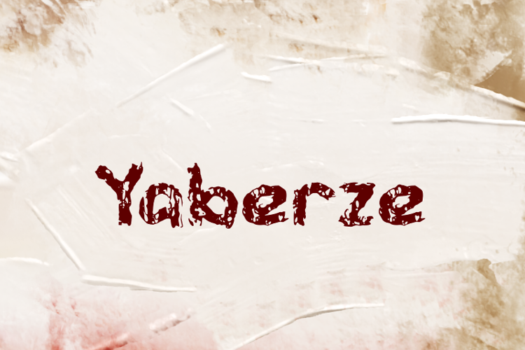 Preview of y  Yaberze Font