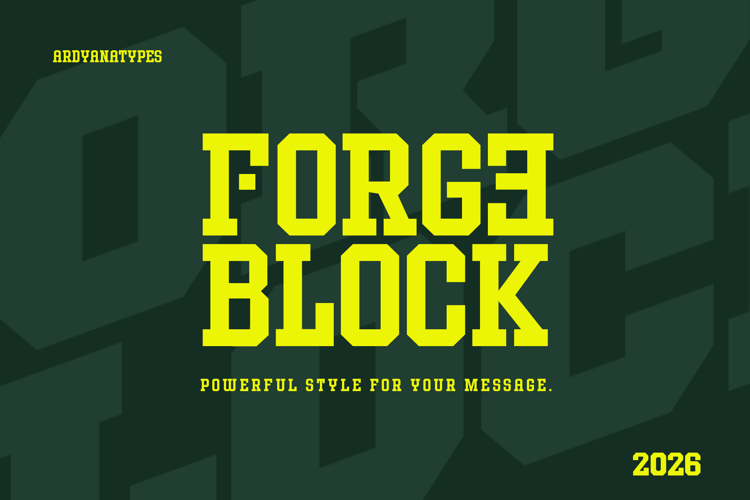 Preview of Forge Block Font