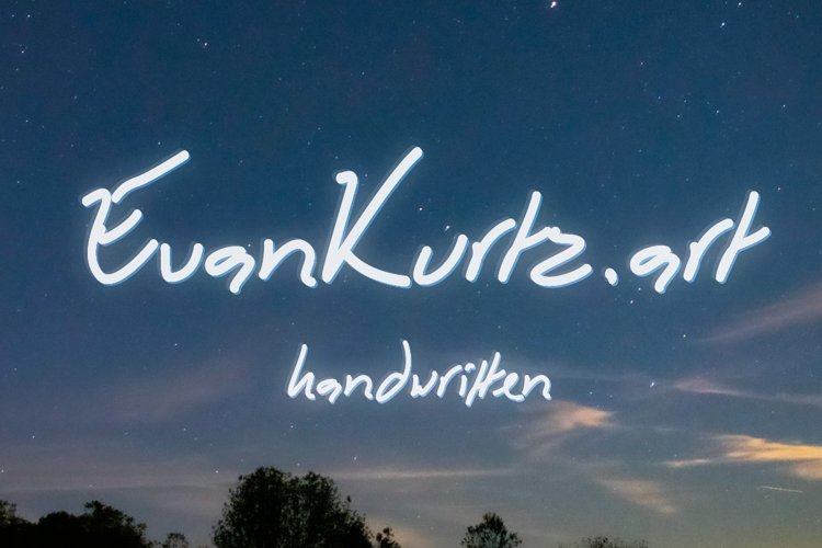 Preview of Evan Kurtz Art Handwriting Font