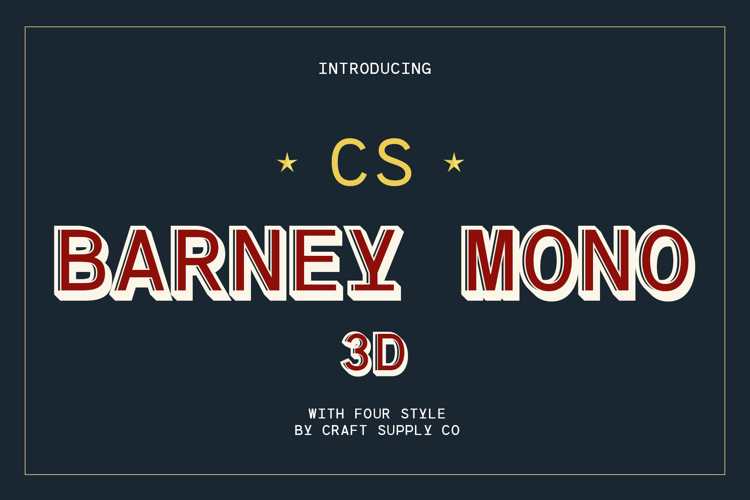 CS Barney Mono 3D Font