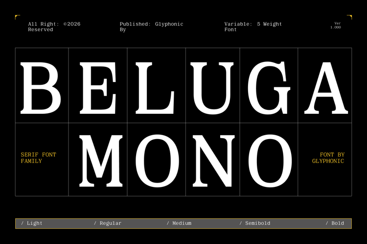 Preview of GC Beluga Mono Font