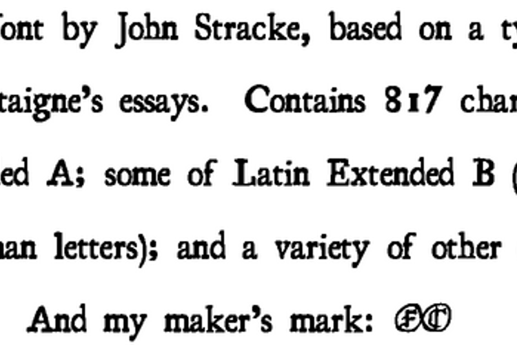 Essays 1743 Font