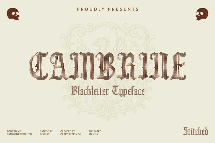 Preview of Cambrine Stitched Font