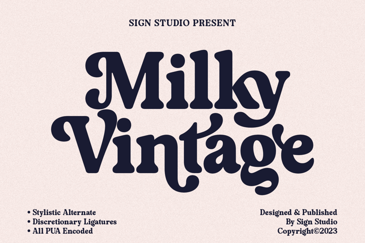 Preview of Milky Vintage Font