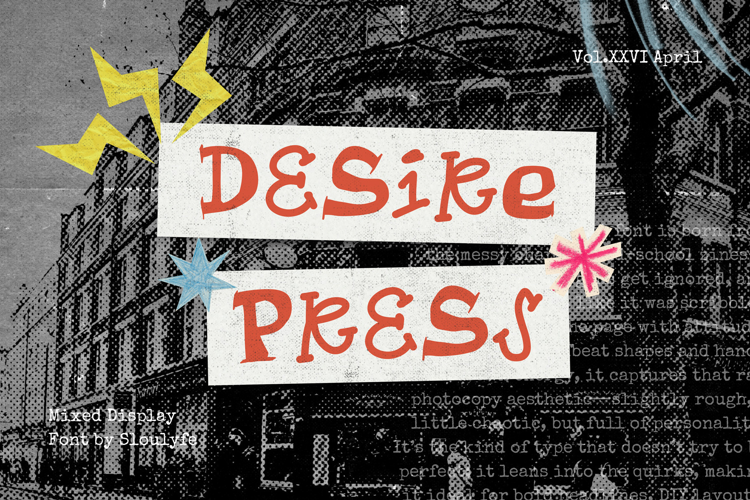 Preview of Desire Press Font