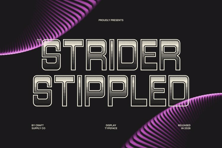 Preview of CS Strider Stippled Font