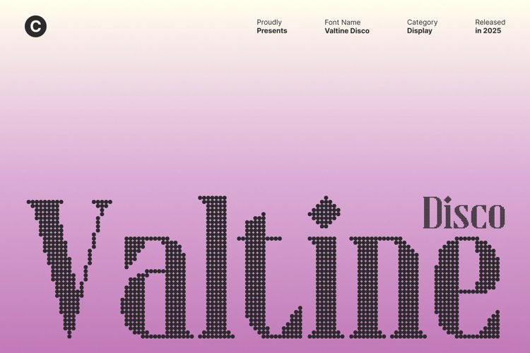 Preview of Valtine Disco Font