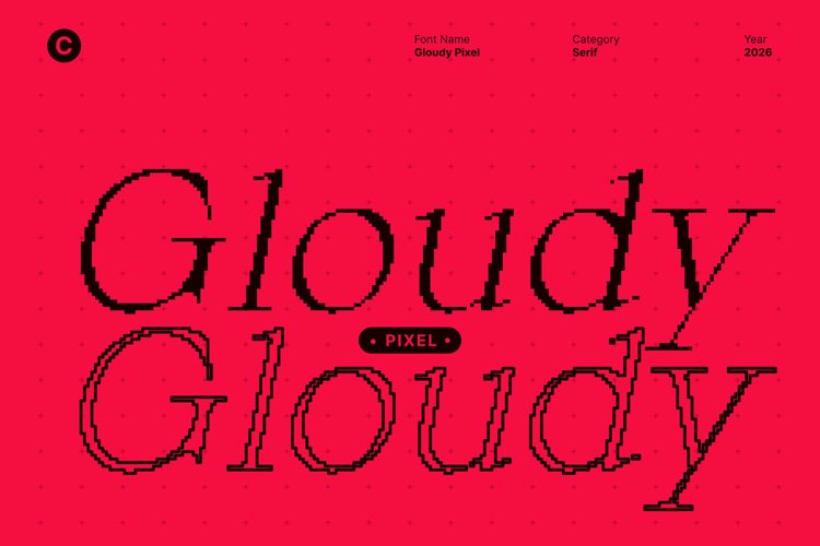 Preview of Gloudy Pixel Font