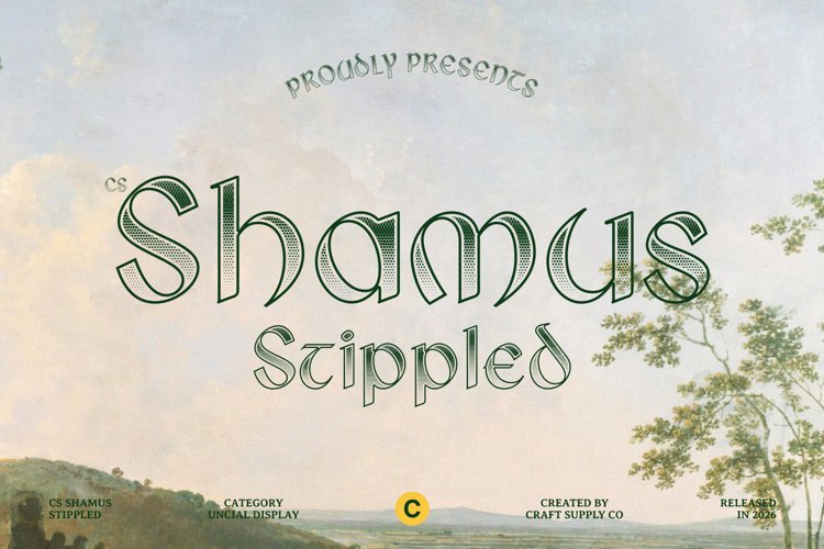 Preview of CS Shamus Stippled Font