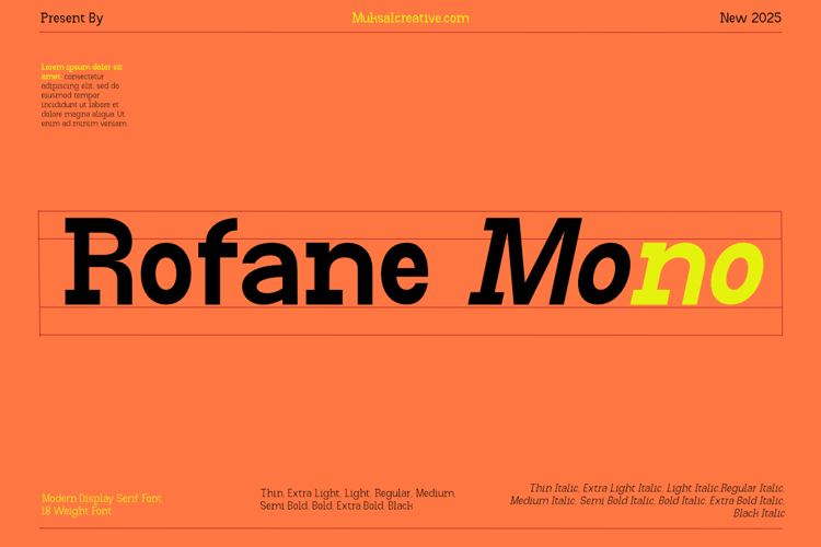 Preview of Rofane Mono Font