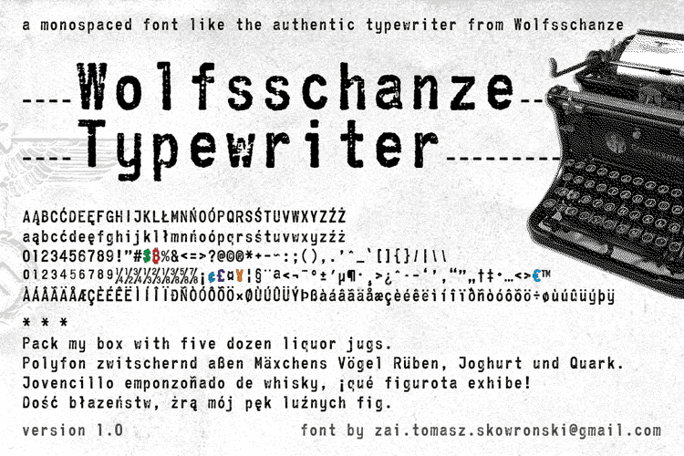 Preview of Wolfsschanze Typewriter Font
