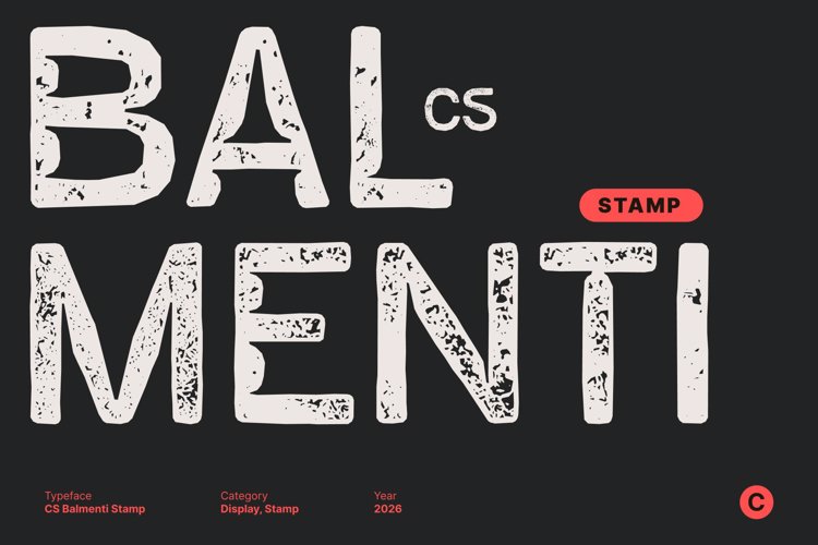 Preview of CS Balmenti Stamp Font
