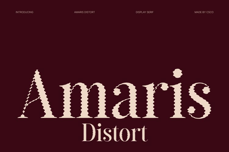 Preview of Amaris Distort Font