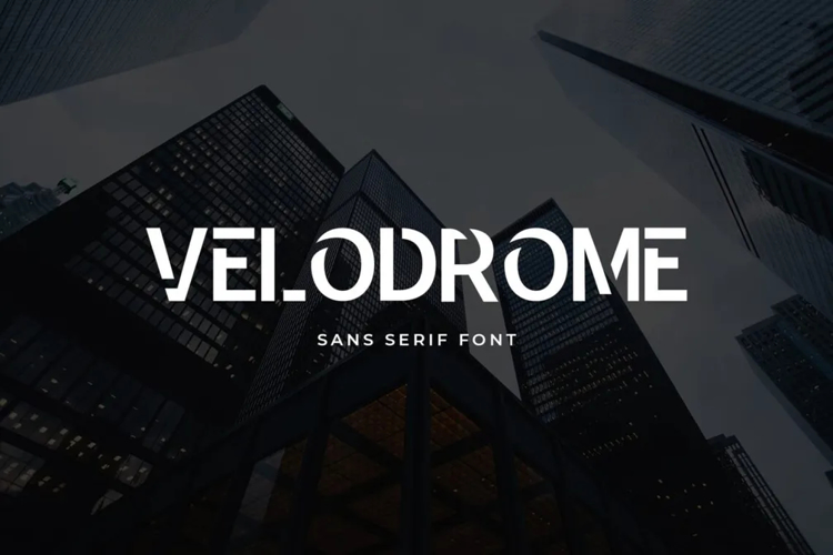 Preview of VELODROME Futuristic Tech Stencil Font