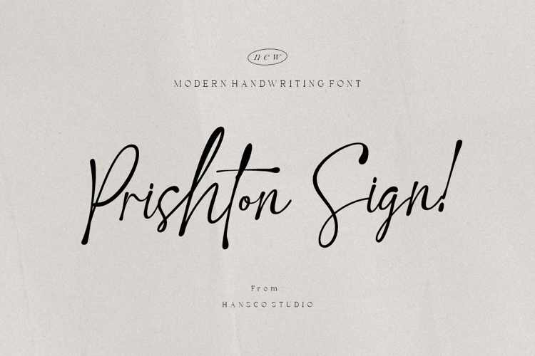 Preview of Prishton Sign Font