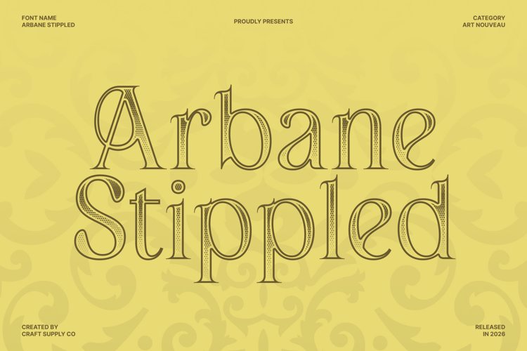 Preview of Arbane Stippled Font