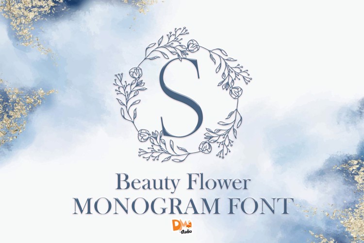 Preview of Beauty Flower Monogram Font