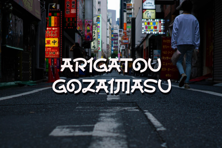 a Arigatou Gozaimasu Font