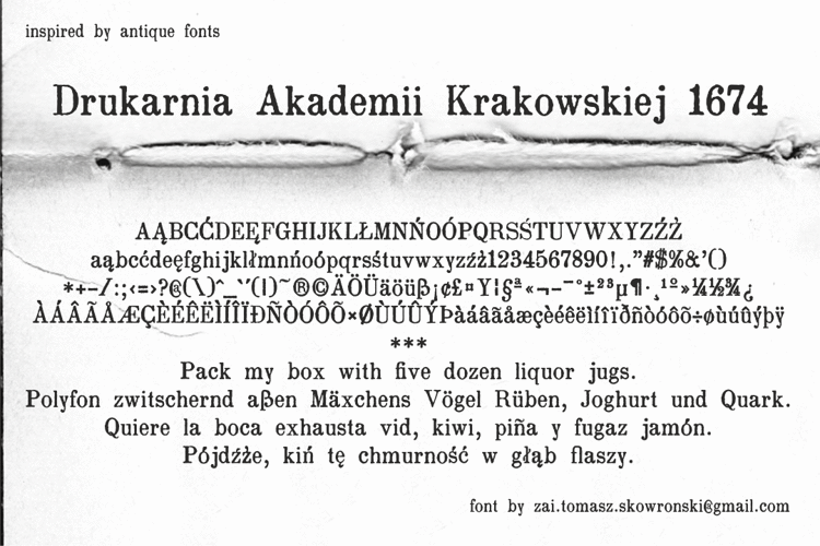 Drukarnia Akademii Krakowskiej Font